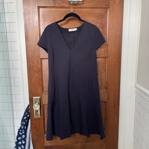 Tory Burch navy stretch cotton short sleeve dress